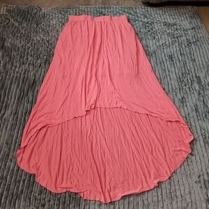 Lauren Conrad Pink Coral Hi Lo Midi Skirt Sz Med Flowy Y2K Fairy Whimsical